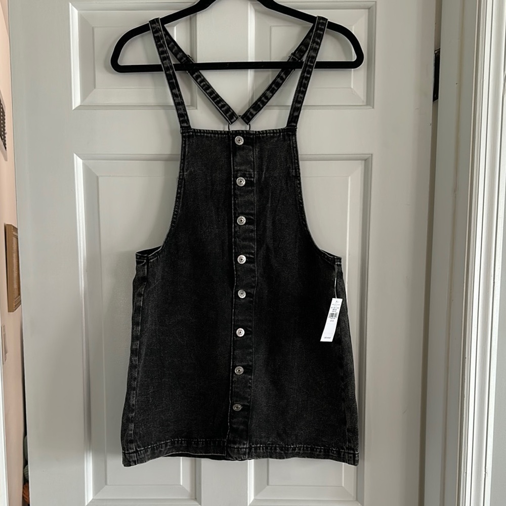American Eagle Outfitters Charcoal Button-Down Dress